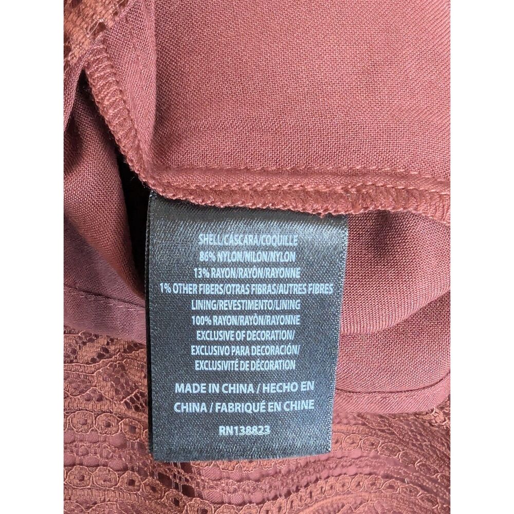 Shyanne Women's Lace Slip Mini Dress Sz L Sexy Cowgirl Brown Lined Western Date - Picture 10 of 10